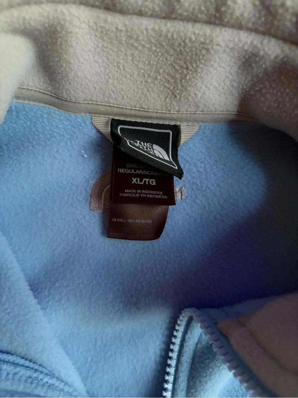 The North Face Blue and Gray Youth Fleece Jacket
